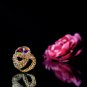 Remarkable 14kt Gold filled ring with gems