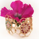 Artisan 14kt Gold filled Flowers bracelet with Swarovski beads