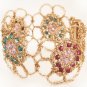 Artisan 14kt Gold filled Flowers bracelet with Swarovski beads