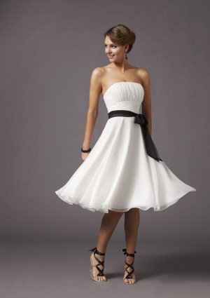 White Chiffon Bridesmaid Dress
