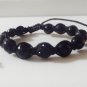 Black Rhinestone & Onyx Shamballa Bracelet