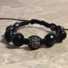 Grey & Black Rhinestone Shamballa