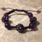 Purple Rhinestone Shamballa Bracelet