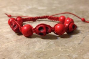 Red Skull Shamballa Bracelet