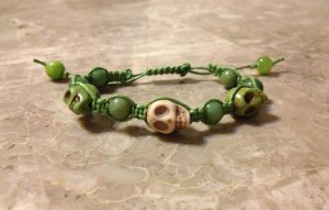 Skull Shamballa Green