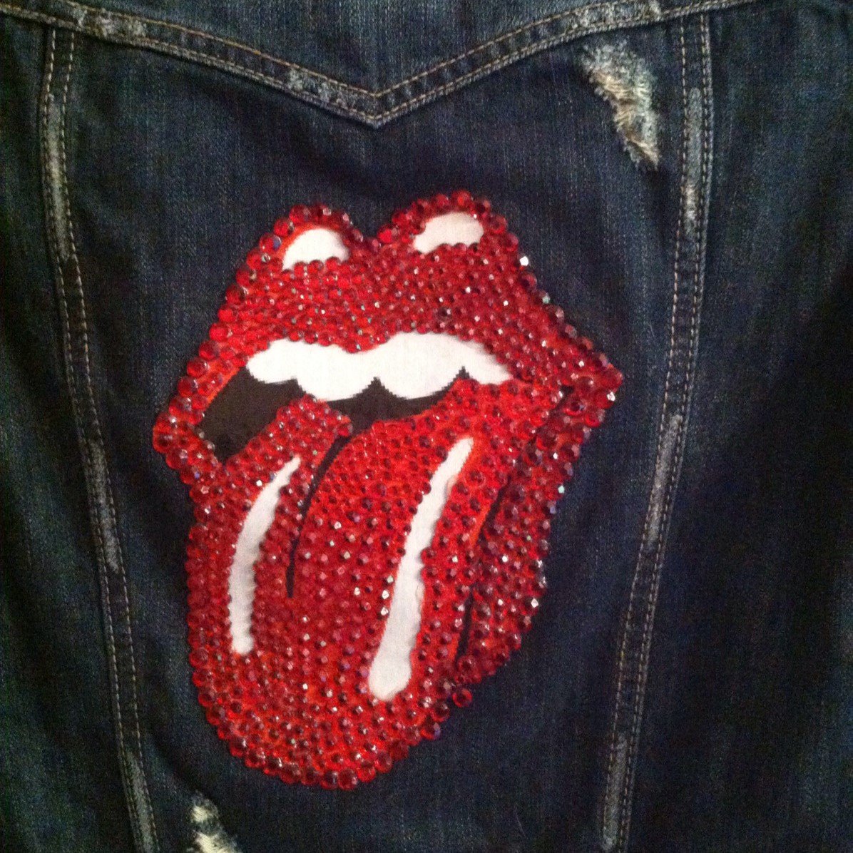 Rolling Stones Rhinestone Denim Jacket