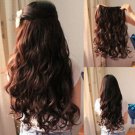 Brown Curly Clip in Hair Extensions 5 clips full head piece