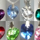 Birthstone Gift 14mm Crystal Heart Pendant Necklace made with SWAROVSKI ELEMENTS