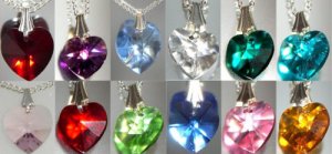 Birthstone Gift 14mm Crystal Heart Pendant Necklace made with SWAROVSKI ELEMENTS
