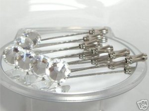6x11mm Crystal Tie Pins made with SWAROVSKI ELEMENTS