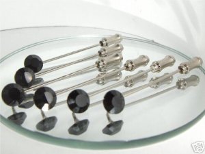6 x 7mm Wedding Groom Usher Crystal Cravat Tie pins made with SWAROVSKI ELEMENTS