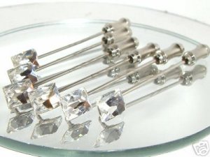 6 COSMIC Cravat Tie Pins made with SWAROVSKI ELEMENTS