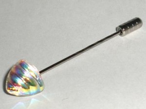 RARE Triangle Swirl Crystal AB Cravat Tie Pin made with SWAROVSKI ELEMENTS