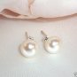 Wedding Sterling Silver Freshwater Pearl Stud Earrings