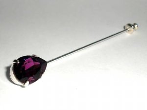 NEW Wedding Crystal Amethyst Stock Cravat Tie Pin made with SWAROVSKI ELEMENTS