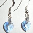 Wedding Bridal Lt. Sapphire Crystal Heart Earrings made with SWAROVSKI ELEMENTS