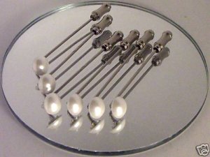 6 Wedding Tie Pins PEARL made with SWAROVSKI ELEMENTS