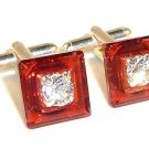 RED MAGMA Crystal Cufflink made with SWAROVSKI ELEMENTS