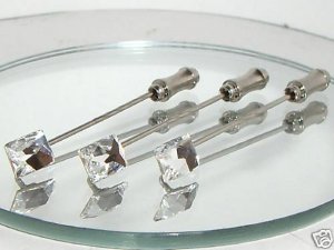 3 COSMIC Cravat Tie Pins made with SWAROVSKI ELEMENTS