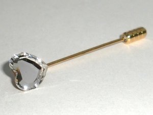 10mm Heart Wedding Valentine Crystal Cravat Tie Pin made with SWAROVSKI ELEMENTS