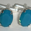 RARE! Wedding Blue Opal Crystal Groom Cufflinks made with SWAROVSKI ELEMENTS