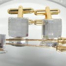 Wedding Chess Crystal Cufflinks Cravat Tie Pin Gift made with SWAROVSKI ELEMENTS