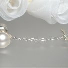 Sterling Silver Crystal Pearl Wedding Tie Pin Tack made with SWAROVSKI ELEMENTS