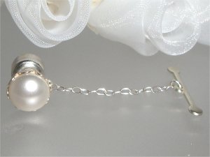 Sterling Silver Crystal Pearl Wedding Tie Pin Tack made with SWAROVSKI ELEMENTS