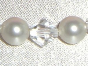 Wedding Sterling Silver Pearl Crystal Bracelet made with SWAROVSKI ELEMENTS