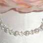 Wedding Sterling Silver Pearl Crystal Bracelet made with SWAROVSKI ELEMENTS