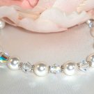 Wedding Bridal Sterling  Silver Crystal Bracelet made with SWAROVSKI ELEMENTS