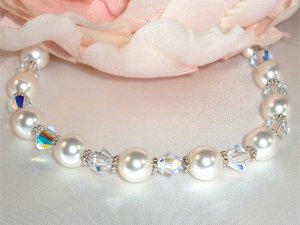 Wedding Bridal Sterling  Silver Crystal Bracelet made with SWAROVSKI ELEMENTS