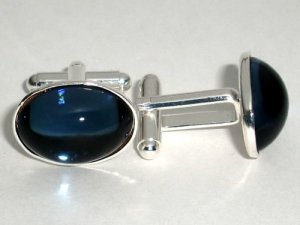 Wedding Groom Montana Cabochon Crystal Cufflinks made with SWAROVSKI ELEMENTS