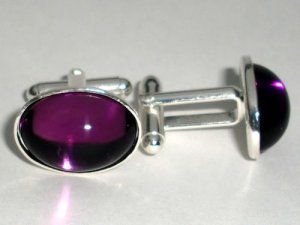 Wedding Gift Cabochon Amethyst Crystal Cufflinks made with SWAROVSKI ELEMENTS