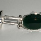 NEW! Green Onyx Gemstone Natural Stone Silver Cufflinks