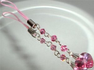 Mobile iPhone Purse Rose Bridal Crystal Charm made with SWAROVSKI ELEMENTS