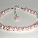 Wedding Xmas Gift Rosaline Crystal Pearls Bracelet made with SWAROVSKI ELEMENTS
