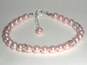 Wedding Xmas Gift Rosaline Crystal Pearls Bracelet made with SWAROVSKI ELEMENTS