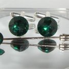 RARE! Crystal Cufflinks and Cravat pin set Best Man made with SWAROVSKI ELEMENTS