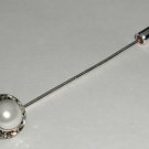 Pearl  Rhinestones Tie Pin made with SWAROVSKI ELEMENTS