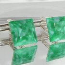 Rare! 12mm Vintage Faux Jade Glass Square