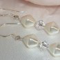 3pc Crystal Pearl Jewelry Sterling Silver Wedding made with SWAROVSKI ELEMENTS