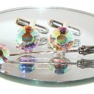 4 Wedding Crystal AB Cufflinks & Cravat Tie Pin made with SWAROVSKI ELEMENTS