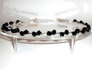 Wedding Bridal Headband Jet Crystal Tiara Prom made with SWAROVSKI ELEMENTS