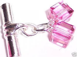 Wedding Groom Usher Gift Crystal T-Bar Cufflinks made with SWAROVSKI ELEMENTS
