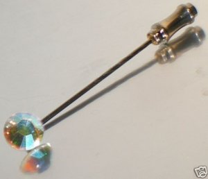 8.5mm Wedding Groom Usher Crystal AB Cravat Tie Pin made with SWAROVSKI ELEMENTS