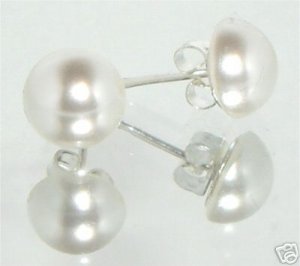 8.5mm Wedding White Crystal Pearl Stud Earrings made with SWAROVSKI ELEMENTS