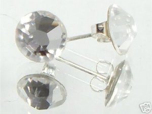 8.5mm Wedding Bridal Clear Crystal Stud Earrings made with SWAROVSKI ELEMENTS