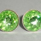 Vintage Wedding S Silver 925 Peridot Crystal Studs made with SWAROVSKI ELEMENTS