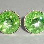 Vintage Wedding S Silver 925 Peridot Crystal Studs made with SWAROVSKI ELEMENTS